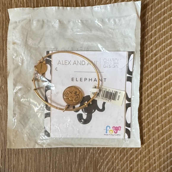 Alex and Ani Gold Elephant Charm Bracelet - Picture 1 of 4